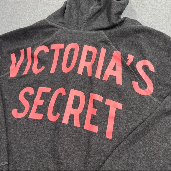 Victoria Secret Sweatshirt Womens M Gray Pullover Long Sleeve Hoodie Medium - Picture 7 of 9